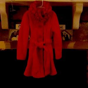 Girls Hot Pink Dress Winter Coat 7/8